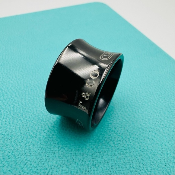 NEW Tiffany & Co. Concave Wide Ring in Titanium with Packaging - Picture 1 of 9
